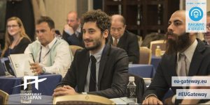 Two of our engineers at a lecture.